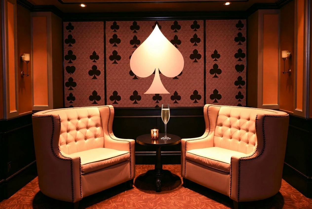 Strefa lounge premium z motywami dekoracyjnymi